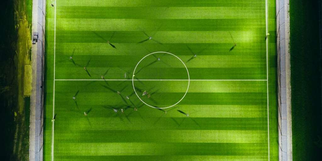 Soccer players in action on the field